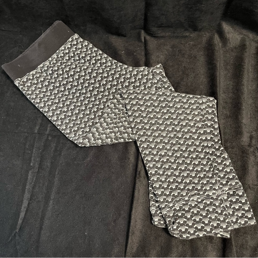 Disney Mickey Mouse Black and White Capri Knit Pants